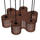 Luminária Pendente Azaléia Modelo Ripado - Marrom