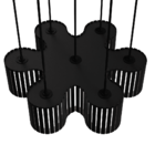 Luminária Pendente Azaléia Modelo Ripado - Preta