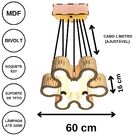 Luminária Pendente Azaléia Modelo Ripado - Preta