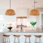 Luminária Pendente Bambu Fibra Natural 450