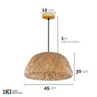Luminária Pendente Bambu Fibra Natural 450