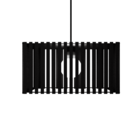 Luminária Pendente Barcelona Modelo Ripado - Preta