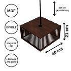 Luminária Pendente Barcelona Modelo Ripado - Preta