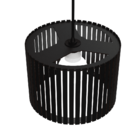 Luminária Pendente Berlim Modelo Ripado - Preta