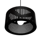 Luminária Pendente Berlim Modelo Ripado - Preta