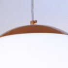 Luminária Pendente Bola 35cm Com Acabamento Cobre E Cabo Tran