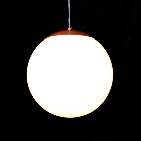 Luminária Pendente Bola 35cm Com Acabamento Cobre E Cabo Tran