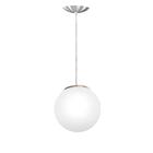 Luminária Pendente Bola Leitosa 25cm Com Cabo Transparente Pa