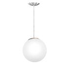 Luminária Pendente Bola Leitosa 30cm Com Cabo Transparente Pa