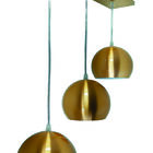 Luminaria Pendente Bola Peq. Tripla Base Retangular Cobre