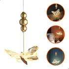 Luminária Pendente Borboleta LED Dourada Bivolt 3000K – Luz B