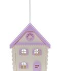 Luminaria Pendente Casinha 1 Lâmpada E27  Ld Lilás Com Bege U