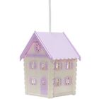 Luminaria Pendente Casinha 1 Lâmpada E27  Ld Lilás Com Bege U