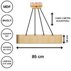 Luminária Pendente Centauro Modelo Ripado - Marrom