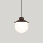 Luminária Pendente Chapéu Colonial Globo Marrom Cobre 17cm