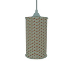 Luminária Pendente Cilíndrica Triângulos Laranja E Bege