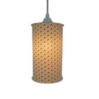 Luminária Pendente Cilíndrica Triângulos Laranja E Bege