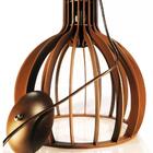 Luminária Pendente Cirkel Marrom Tabaco Em Madeira - Soq: E27