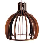 Luminária Pendente Cirkel Marrom Tabaco Em Madeira - Soq: E27