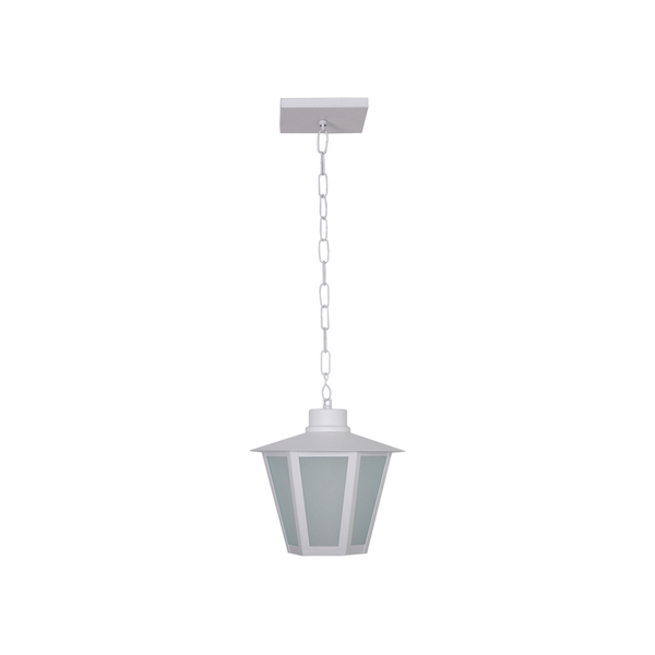 Luminária Pendente Colonial Sextava C/chapeu Branco- 1483 Br