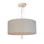 Luminária Pendente Com Cristal Cúpula Cinza 30x15 2e27