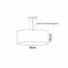 Luminária Pendente Com Cristal Cúpula Cinza 50x15 3e27