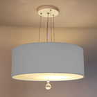 Luminária Pendente Com Cristal Cúpula Cinza 50x15 3e27