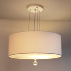 Luminária Pendente Com Cristal Cúpula Crú 50x15 3e27