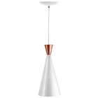 Luminária Pendente Cone Aluminio Magnifico 33x15cm Branco