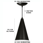 Luminária Pendente Cone Preto Fosco / Branco
