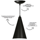 Luminária Pendente Cone Preto Fosco / Branco