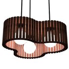 Luminária Pendente Crepusculo Modelo Ripado - Marrom