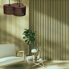 Luminária Pendente Crepusculo Modelo Ripado - Marrom