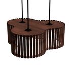 Luminária Pendente Crepusculo Modelo Ripado - Marrom