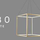 Luminária Pendente Cubo 42w 3000k Dourado Bivolt