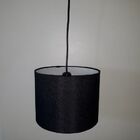 Luminária Pendente Cúpula Preta Para E27