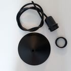 Luminária Pendente Cúpula Preto Para E27 13x13x113