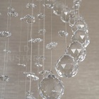 Luminária Pendente De Cristal Base De Inox 30cm De Diâmetro 1