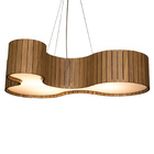 Luminária Pendente De Madeira Orgânico Amêndola Parda 70 Cm