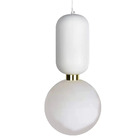 Luminária Pendente De Metal E Vidro Tom 50cm G9 Laca Branca