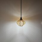 Luminária Pendente De Teto Diamond Trançado Artesanal Bege