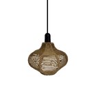 Luminária Pendente De Teto Diamond Trançado Artesanal Bege