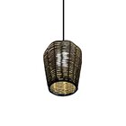 Luminária Pendente De Teto Finn Trançado Artesanal Caramelo