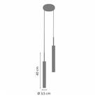 Luminária Pendente De Teto Tubo Duplo Lavabo Quarto Bronze