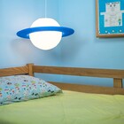 Luminária Pendente Decorativa Saturno Branco/azul