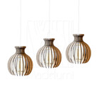 Luminaria Pendente Desmontada Tripla Cq Nacar Madeira Mdf Bra