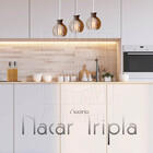 Luminaria Pendente Desmontada Tripla Cq Nacar Madeira Mdf Bra