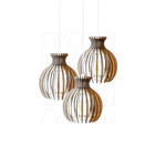 Luminaria Pendente Desmontada Tripla Cr Nacar Madeira Mdf Bra