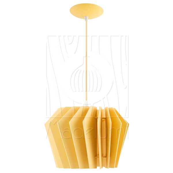 Luminaria Pendente Diamond Madeira Soquete E27 Mesa Sala Amar