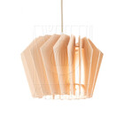 Luminaria Pendente Diamond Madeira Soquete E27 Mesa Sala Bege